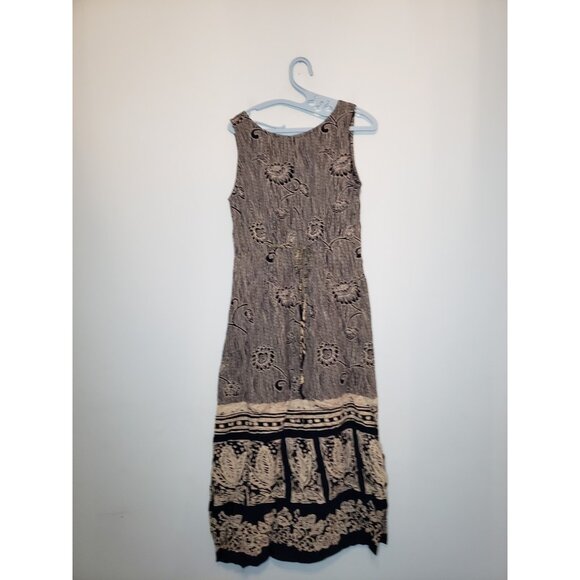 VTG Y2K Nina Piccalino Women S Midi Dress Rayon Floral Summer Spring Back Tie - Picture 2 of 5